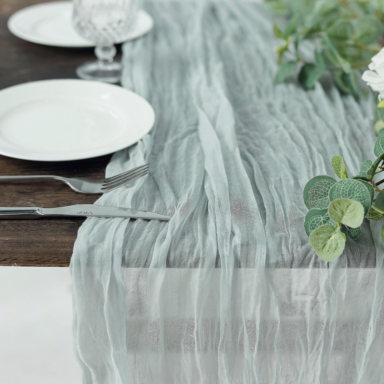 Silver Gauze Runner | Meredith Party Rentals